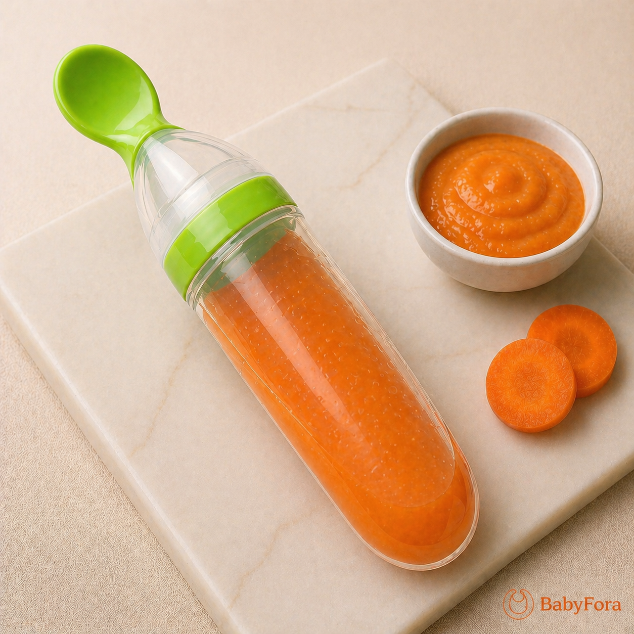 BabyFora Mess-Free Silicone Baby Feeder Bottle