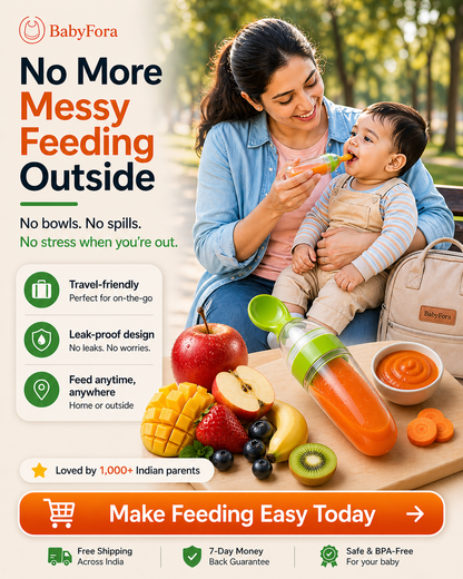 BabyFora Mess-Free Silicone Baby Feeder Bottle